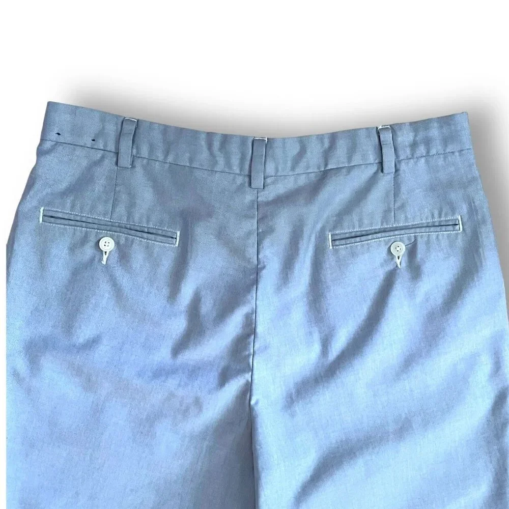 Brooks Brothers Mens Oxford Cloth Shorts Sz 34 Blue Flat Front Preppy Yacht Club